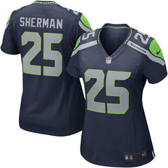 Richard Sherman Seattle Seahawks Women's Game Jersey - College Navy 2019