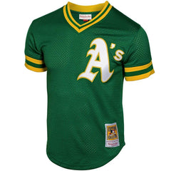 Rickey Henderson Oakland Athletics Mitchell & Ness 1991 Cooperstown Mesh Batting Practice Jersey - Green 2019