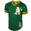 Image of Rickey Henderson Oakland Athletics Mitchell &amp; Ness 1991 Cooperstown Mesh Batting Practice Jersey - Green 2019