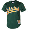 Image of Rickey Henderson Oakland Athletics Mitchell &amp; Ness 1998 Cooperstown Mesh Batting Practice Jersey - Green 2019