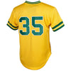 Image of Rickey Henderson Oakland Athletics Mitchell &amp; Ness Cooperstown Mesh Batting Practice Jersey - Yellow 2019