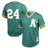 Image of Rickey Henderson Oakland Athletics Mitchell &amp; Ness Youth Cooperstown Collection Mesh Batting Practice Jersey – Green 2019