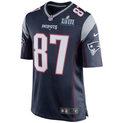 Rob Gronkowski New England Patriots Super Bowl LIII Bound Game Jersey – Navy 2019