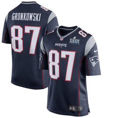 Rob Gronkowski New England Patriots Super Bowl LIII Bound Game Jersey – Navy 2019