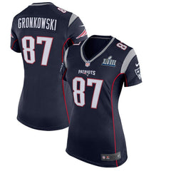 Rob Gronkowski New England Patriots Women's Super Bowl LIII Bound Game Jersey – Navy 2019