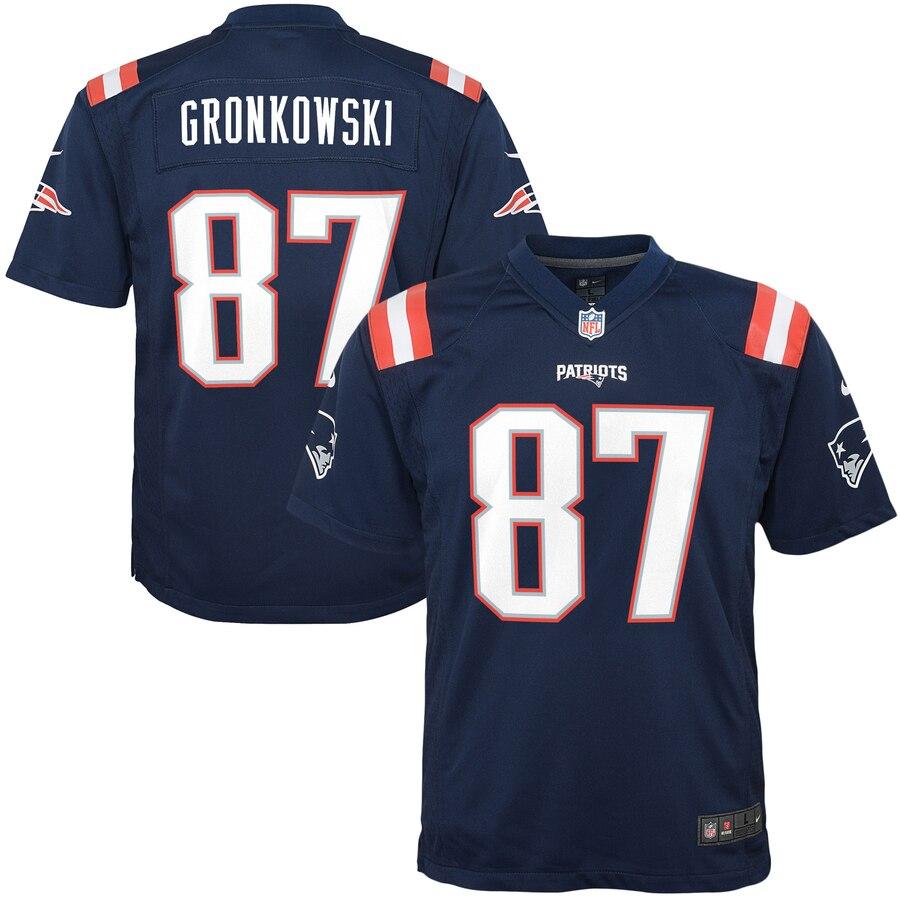Rob Gronkowski New England Patriots Youth Color Rush Game Jersey - Navy 2019