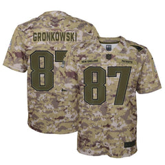 Rob Gronkowski New England Patriots Youth Salute to Service Game Jersey - Camo 2019