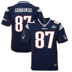 Rob Gronkowski New England Patriots Youth Super Bowl LIII Bound Game Jersey – Navy 2019