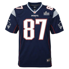 Rob Gronkowski New England Patriots Youth Super Bowl LIII Bound Game Jersey – Navy 2019