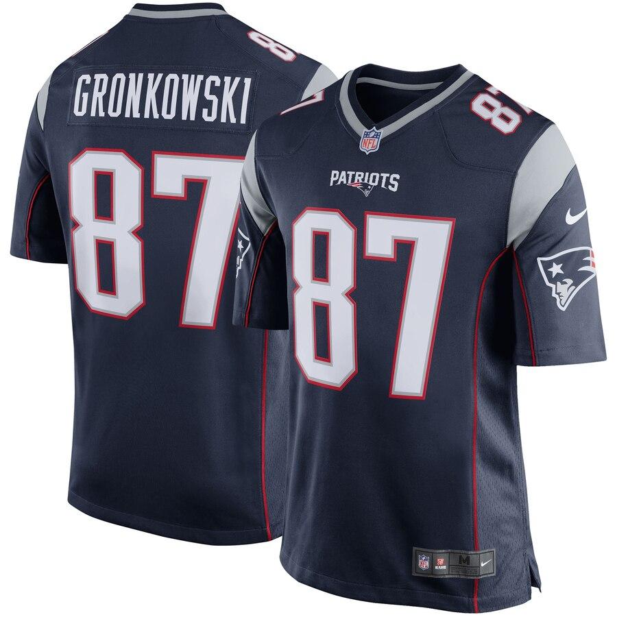 Rob Gronkowski New England Patriots Youth Team Color Game Jersey - Navy Blue 2019