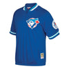 Image of Roberto Alomar Toronto Blue Jays Mitchell &amp; Ness Cooperstown Collection Mesh Batting Practice Quarter-Zip Jersey - Royal 2019