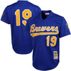 Image of Robin Yount Milwaukee Brewers Mitchell &amp; Ness Cooperstown Mesh Batting Practice Jersey - Royal 2019