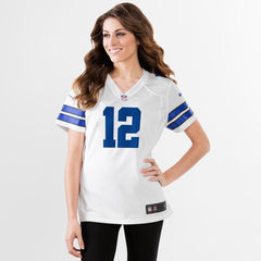 Roger Staubach Dallas Cowboys Women's Retired Game Jersey - White 2019