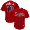 Image of Ronald Acuña Jr. Atlanta Braves Majestic 2019 Alternate Official Cool Base Player Jersey - Scarlet 2019