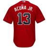 Image of Ronald Acuña Jr. Atlanta Braves Majestic 2019 Alternate Official Cool Base Player Jersey - Scarlet 2019