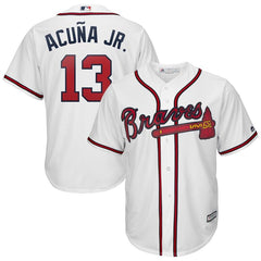 Ronald Acuña Jr. Atlanta Braves Majestic 2019 Home Official Cool Base Player Jersey - White 2019