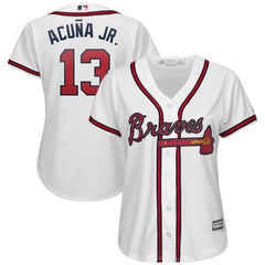 Ronald Acuña Jr. Atlanta Braves Majestic Women's 2019 Home Cool Base Player Jersey - White 2019