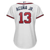 Image of Ronald Acuña Jr. Atlanta Braves Majestic Women's 2019 Home Cool Base Player Jersey - White 2019