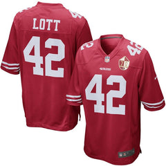 Ronnie Lott San Francisco 49ers 70th Anniversary Patch Retired Game Jersey - Scarlet 2019