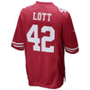 Image of Ronnie Lott San Francisco 49ers 70th Anniversary Patch Retired Game Jersey - Scarlet 2019