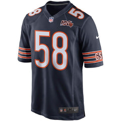 Roquan Smith Chicago Bears 100th Season Game Jersey – Navy 2019