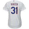 Image of Mike Piazza New York Mets Majestic Women's Home Cool Base Player Jersey - White/Royal 2019