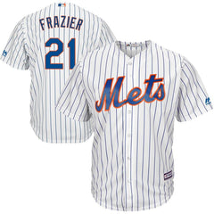 Todd Frazier New York Mets Majestic Official Cool Base Player Jersey – White/Royal 2019