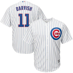 Yu Darvish Chicago Cubs Majestic Official Cool Base Player Jersey – White/Royal 2019