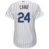 Image of Robinson Cano New York Mets Majestic Women's Home Cool Base Player Jersey - White/Royal 2019