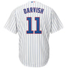 Image of Yu Darvish Chicago Cubs Majestic Official Cool Base Player Jersey – White/Royal 2019