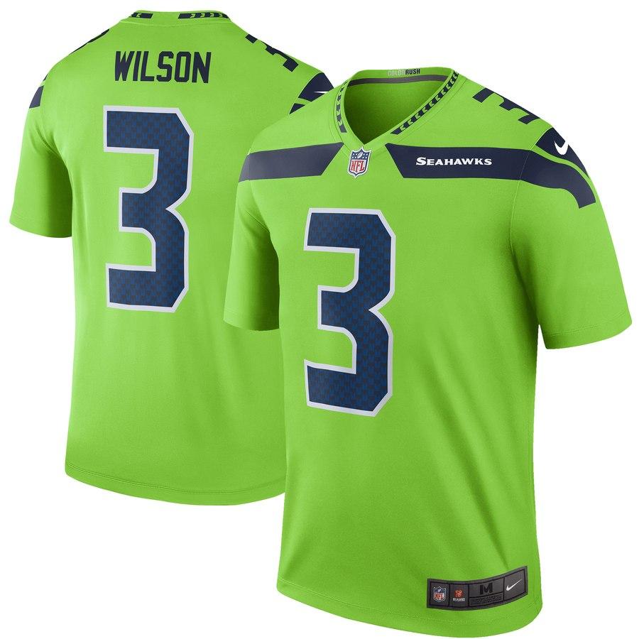 Russell Wilson Seattle Seahawks Color Rush Legend Jersey - Neon Green 2019
