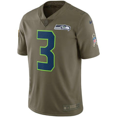 Russell Wilson Seattle Seahawks Salute To Service Limited Jersey - Olive 2019