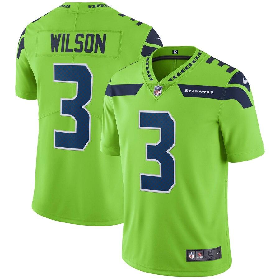 Russell Wilson Seattle Seahawks Vapor Untouchable Color Rush Limited Player Jersey - Neon Green 2019