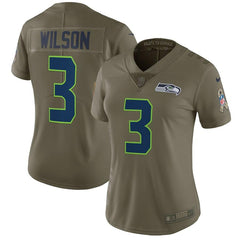 Russell Wilson Seattle Seahawks Women's Salute to Service Limited Jersey - Olive 2019