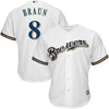 Image of Ryan Braun Milwaukee Brewers Majestic Home Official Cool Base Player Replica Jersey - White 2019