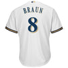 Image of Ryan Braun Milwaukee Brewers Majestic Home Official Cool Base Player Replica Jersey - White 2019