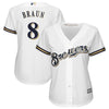 Image of Ryan Braun Milwaukee Brewers Majestic Women's Alternate Cool Base Replica Player Jersey - White 2019