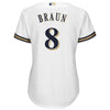 Image of Ryan Braun Milwaukee Brewers Majestic Women's Alternate Cool Base Replica Player Jersey - White 2019