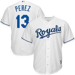 Salvador Perez Kansas City Royals Majestic Cool Base Player Jersey - White 2019