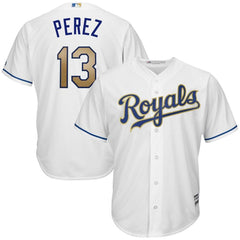 Salvador Perez Kansas City Royals Majestic Home Cool Base Replica Jersey - White 2019