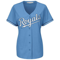 Salvador Perez Kansas City Royals Majestic Women's Alternate Cool Base Player Jersey - Light Blue 2019