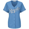 Image of Salvador Perez Kansas City Royals Majestic Women's Alternate Cool Base Player Jersey - Light Blue 2019