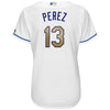 Image of Salvador Perez Kansas City Royals Majestic Women's Home Cool Base Replica Jersey - White 2019