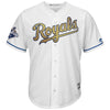 Image of Salvador Perez Kansas City Royals Majestic World Series Champions Gold Program Cool Base Player Jersey - White 2019