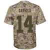 Image of Sam Darnold New York Jets Youth Salute to Service Game Jersey - Camo 2019