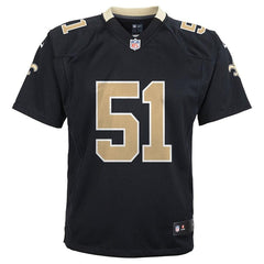 Sam Mills New Orleans Saints Youth Retired Game Jersey - Black 2019