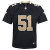 Image of Sam Mills New Orleans Saints Youth Retired Game Jersey - Black 2019