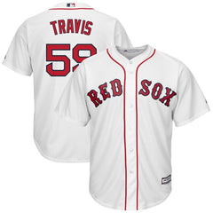 Sam Travis Boston Red Sox Majestic Home Cool Base Replica Player Jersey - White 2019