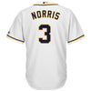 Image of San Diego Padres Majestic Derek Norris Cool Base Jersey - White 2019