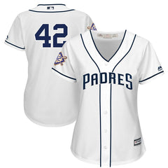 San Diego Padres Majestic Women's 2019 Jackie Robinson Day Official Cool Base Jersey – White 2019